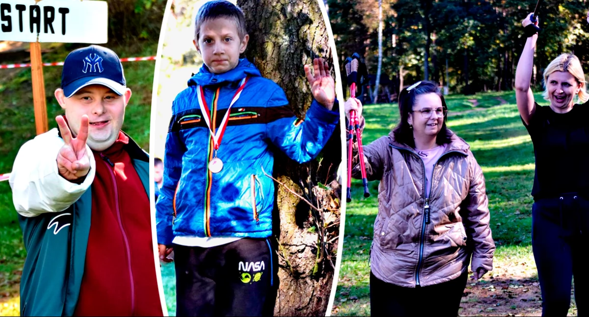 sport niepełnosprawnych, przełaj Wkrą Popielżynie Zawadach „Eko Start” fotoobiektywie - zdjęcie, fotografia