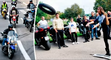 Moto-pasjonaci integracyjnie nad nowomiejskim zalewem